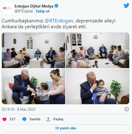 Başkan Erdoğan'dan depremzede aileye ziyaret...